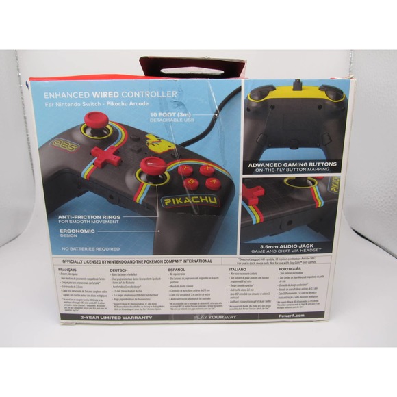 NEW Nintendo PowerA Enhanced Wired Controller for Switch Pikachu Black Red - Picture 3 of 12